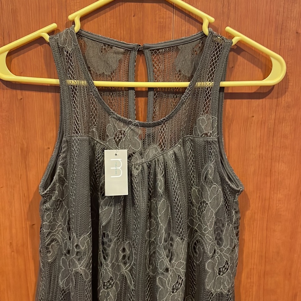 NWT S floral lace overlay tank top